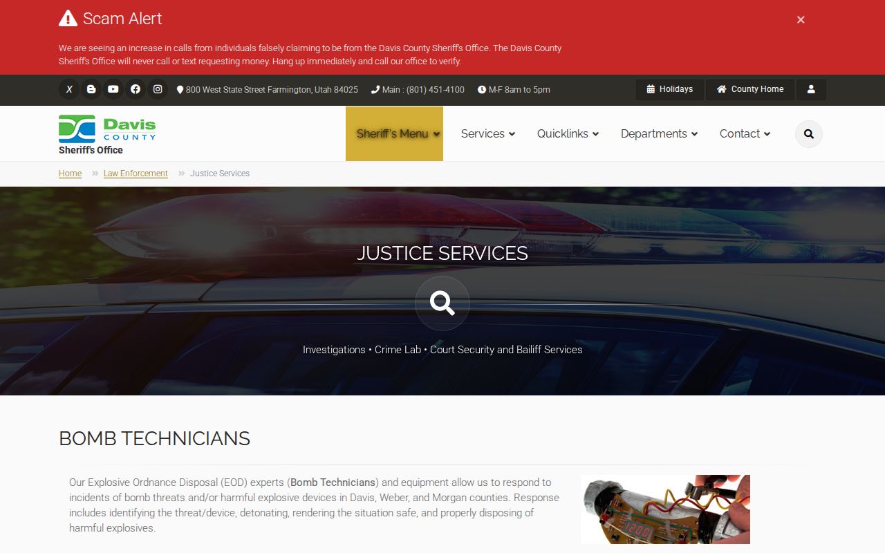 Davis County bench warrant lookup, Sheriff's Civil Process channel