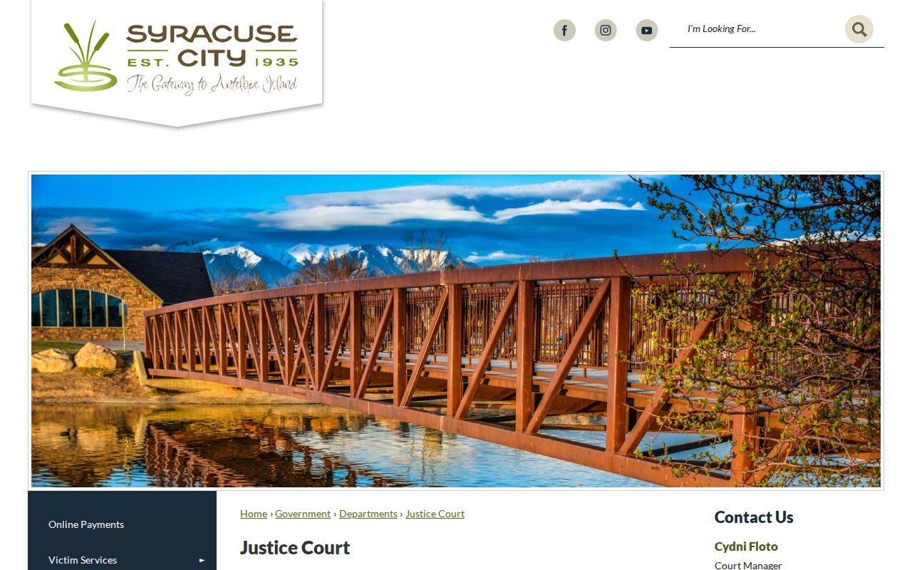 Syracuse warrant records, Justice Court schedule and contact information